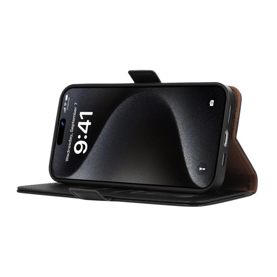 For Samsung Galaxy S23 5G ABEEL Side-Magnetic Litchi Pattern Leather RFID Phone Case(Black)