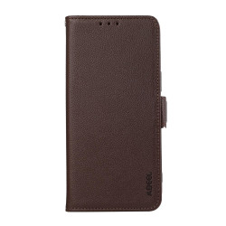 For Samsung Galaxy S23 5G ABEEL Side-Magnetic Litchi Pattern Leather RFID Phone Case(Brown)