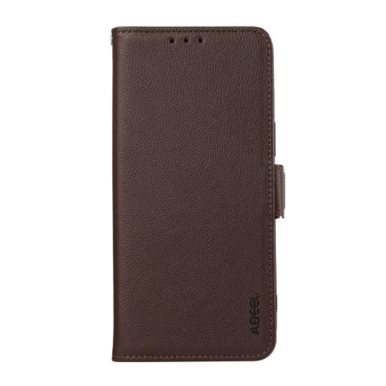 For Samsung Galaxy S23 5G ABEEL Side-Magnetic Litchi Pattern Leather RFID Phone Case(Brown)
