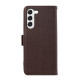 For Samsung Galaxy S23 5G ABEEL Side-Magnetic Litchi Pattern Leather RFID Phone Case(Brown)