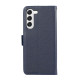 For Samsung Galaxy S23 5G ABEEL Side-Magnetic Litchi Pattern Leather RFID Phone Case(Blue)