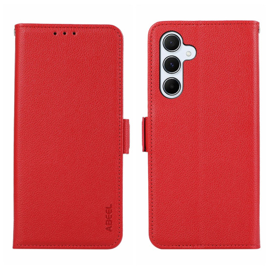 For Samsung Galaxy S24+ 5G ABEEL Side-Magnetic Litchi Pattern Leather RFID Phone Case(Red)