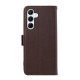For Samsung Galaxy S24+ 5G ABEEL Side-Magnetic Litchi Pattern Leather RFID Phone Case(Brown)