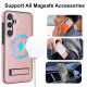 For Samsung Galaxy S24+ 5G Retro Leather Invisible Stand MagSafe Phone Case(Rose Gold)