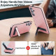 For Samsung Galaxy S24+ 5G Retro Leather Invisible Stand MagSafe Phone Case(Rose Gold)