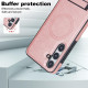 For Samsung Galaxy S24+ 5G Retro Leather Invisible Stand MagSafe Phone Case(Rose Gold)
