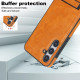 For Samsung Galaxy S24+ 5G Retro Leather Invisible Stand MagSafe Phone Case(Yellow)