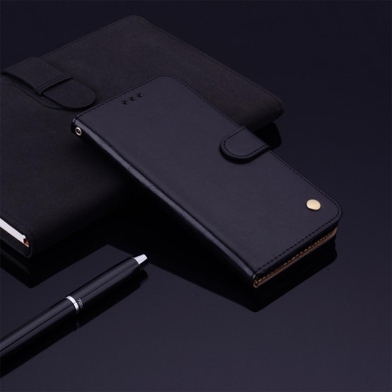 For Samsung Galaxy S24+ Oil Wax Texture Shockproof Flip Leather Phone Case(Black)