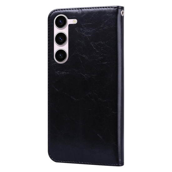 For Samsung Galaxy S24+ Oil Wax Texture Shockproof Flip Leather Phone Case(Black)