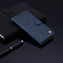 For Samsung Galaxy S24+ Oil Wax Texture Shockproof Flip Leather Phone Case(Blue)