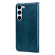 For Samsung Galaxy S24+ Oil Wax Texture Shockproof Flip Leather Phone Case(Blue)
