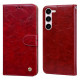 For Samsung Galaxy S24+ Oil Wax Texture Shockproof Flip Leather Phone Case(Red)