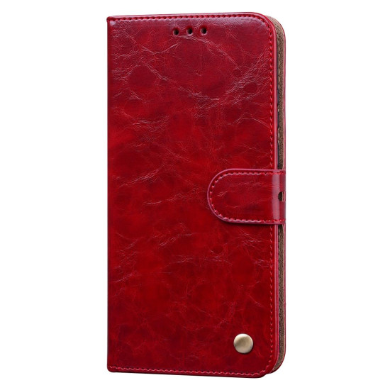 For Samsung Galaxy S24+ Oil Wax Texture Shockproof Flip Leather Phone Case(Red)
