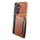 For Samsung Galaxy S24+ 5G Crocodile Texture Card Bag Design Full Coverage Phone Case(Brown)