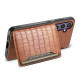 For Samsung Galaxy S24+ 5G Crocodile Texture Card Bag Design Full Coverage Phone Case(Brown)