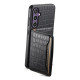 For Samsung Galaxy S24+ 5G Crocodile Texture Card Bag Design Full Coverage Phone Case(Black)