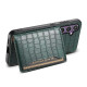 For Samsung Galaxy S24+ 5G Crocodile Texture Card Bag Design Full Coverage Phone Case(Green)