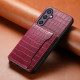 For Samsung Galaxy S24+ 5G Crocodile Texture Card Bag Design Full Coverage Phone Case(Red)