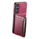 For Samsung Galaxy S24+ 5G Crocodile Texture Card Bag Design Full Coverage Phone Case(Red)