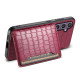 For Samsung Galaxy S24+ 5G Crocodile Texture Card Bag Design Full Coverage Phone Case(Red)