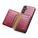 For Samsung Galaxy S24+ 5G Crocodile Texture Card Bag Design Full Coverage Phone Case(Red)