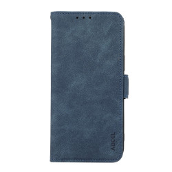 For Samsung Galaxy S23 5G ABEEL Frosted Magnetic RFID Leather Phone Case(Blue)