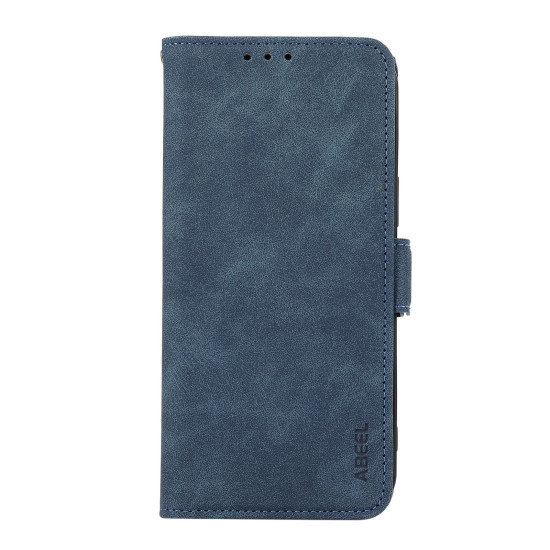 For Samsung Galaxy S23 5G ABEEL Frosted Magnetic RFID Leather Phone Case(Blue)
