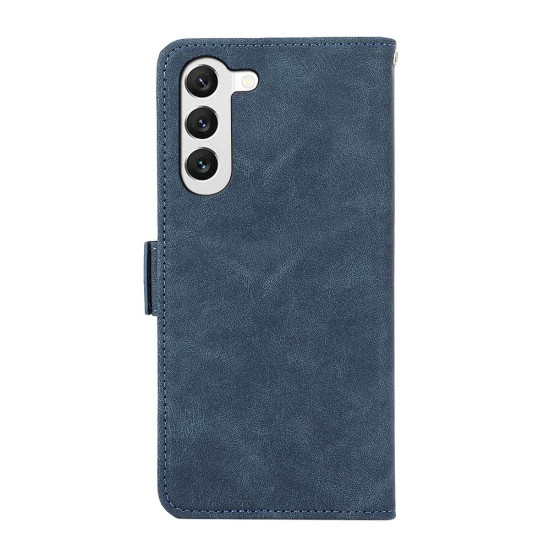 For Samsung Galaxy S23 5G ABEEL Frosted Magnetic RFID Leather Phone Case(Blue)