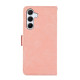 For Samsung Galaxy S24+ 5G ABEEL Frosted Magnetic RFID Leather Phone Case(Pink)