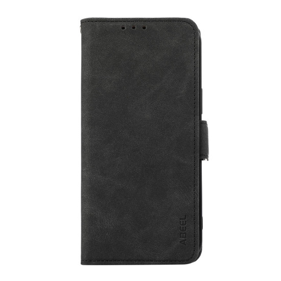 For Samsung Galaxy S24+ 5G ABEEL Frosted Magnetic RFID Leather Phone Case(Black)