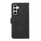For Samsung Galaxy S24+ 5G ABEEL Frosted Magnetic RFID Leather Phone Case(Black)
