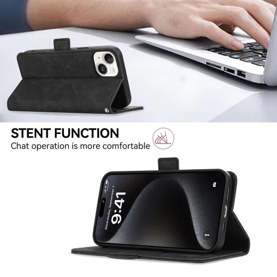 For Samsung Galaxy S24+ 5G ABEEL Frosted Magnetic RFID Leather Phone Case(Black)