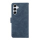 For Samsung Galaxy S24+ 5G ABEEL Frosted Magnetic RFID Leather Phone Case(Blue)