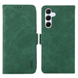 For Samsung Galaxy S24+ 5G ABEEL Frosted Magnetic RFID Leather Phone Case(Green)