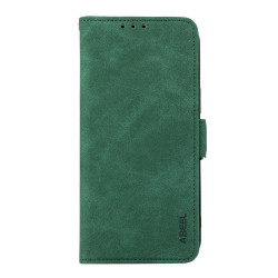 For Samsung Galaxy S24+ 5G ABEEL Frosted Magnetic RFID Leather Phone Case(Green)