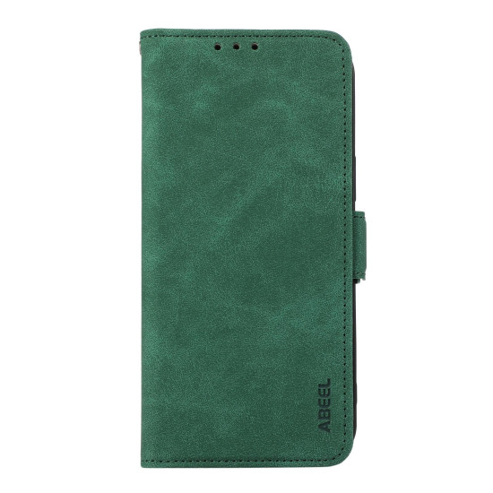 For Samsung Galaxy S24+ 5G ABEEL Frosted Magnetic RFID Leather Phone Case(Green)