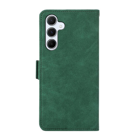 For Samsung Galaxy S24+ 5G ABEEL Frosted Magnetic RFID Leather Phone Case(Green)