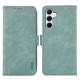 For Samsung Galaxy S24+ 5G ABEEL Frosted Magnetic RFID Leather Phone Case(Cyan)