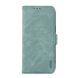 For Samsung Galaxy S24+ 5G ABEEL Frosted Magnetic RFID Leather Phone Case(Cyan)