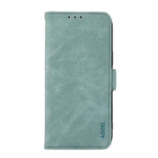 For Samsung Galaxy S24+ 5G ABEEL Frosted Magnetic RFID Leather Phone Case(Cyan)