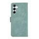 For Samsung Galaxy S24+ 5G ABEEL Frosted Magnetic RFID Leather Phone Case(Cyan)