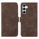 For Samsung Galaxy S24+ 5G ABEEL Frosted Magnetic RFID Leather Phone Case(Brown)