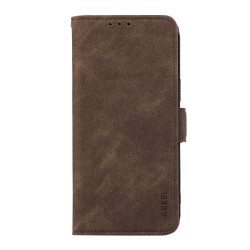 For Samsung Galaxy S24+ 5G ABEEL Frosted Magnetic RFID Leather Phone Case(Brown)