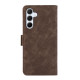 For Samsung Galaxy S24+ 5G ABEEL Frosted Magnetic RFID Leather Phone Case(Brown)