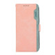 For Samsung Galaxy S24+ 5G ABEEL Color Block Magnetic RFID Leather Phone Case(Pink-Cyan)
