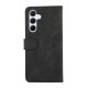 For Samsung Galaxy S24+ 5G ABEEL Color Block Magnetic RFID Leather Phone Case(Black-Green)