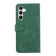 For Samsung Galaxy S24+ 5G ABEEL Color Block Magnetic RFID Leather Phone Case(Green-Black)