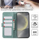 For Samsung Galaxy S24+ 5G ABEEL Color Block Magnetic RFID Leather Phone Case(Cyan-Pink)