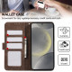 For Samsung Galaxy S24+ 5G ABEEL Color Block Magnetic RFID Leather Phone Case(Brown-Blue)