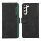 For Samsung Galaxy S23 5G ABEEL Color Block Magnetic RFID Leather Phone Case(Black-Green)